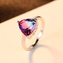 S925 Sterling Silver Ring Rainbow Stone Jewelry