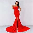 Long Evening Dress Off-the-shoulder Elegant Party