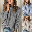 Winter Polka Dot Pullover Knitted Sweater Fashion Solid