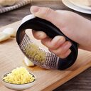 Stainless Steel Garlic Masher Press Household Manual Curve