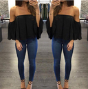 Wrapped chest collar long sleeve chiffon sexy top