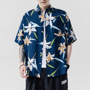 Beach couple casual short sleeve printed shirt
