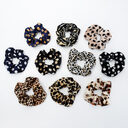 Vintage leopard spotted hair circle fabric accessory