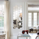 Hexagonal Mirror Acrylic Wall Sticker Background Crystal Stereo