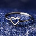 Women Ring Hollow Heart Rings For Couple Wedding