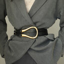 Retro gold copper buckle temperament belt women