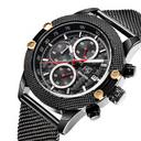 Men's Quartz Watch Sports Calendar Wire Mesh