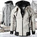Men's Zip UP Hooded Jacket Fake Two Piece