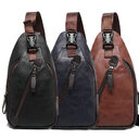 New Korean Men's Fashion Leather Chest Bag Shoulder