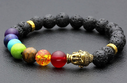 Jewelry Accessories 8mm Seven Chakra Yoga Volcanic Rock