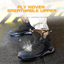 High-top Safety Shoes Construction Protective Footwear Men Steel