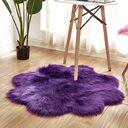 Artificial Woolen Carpet Rug Floral Shape Sheepskin Hairy