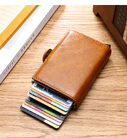 Rfid Wallet PU Crazy Horse Leather Men Mini