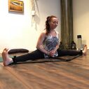 Cross fork lacing artifact ligament stretching yoga aids