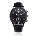 Migeer Retro Design Men Watches Casual PU Leather