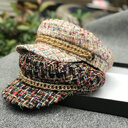 Ladies peaked cap octagonal fashion military