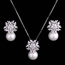 Korean temperament luxury high-grade pearl necklace earrings set