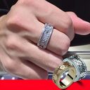 Inlaid stone with gypsophila diamond gear rotating men