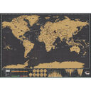 Personalized Black Scratch Off Art World Map Poster