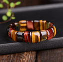 Natural color tiger eye stone red yellow blue