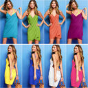 European and American women's sling beach dress