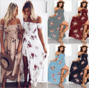 Boho style long dress women Off shoulder beach