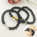 Men's Jewelry Alloy Metal Barbell & Lava Rock