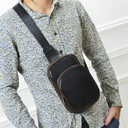new PU Leather Men's chest pack fashionable leisure