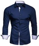 Casual Contrast Colored Tiansi Long Sleeved Men's Shirt