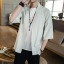 Summer men's Chinese style cotton and linen solid