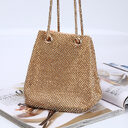 Women Crystal Diamond Clutch Bags String Satin Crossbody