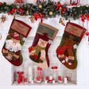 Christmas Stocking Socks Snowman Santa Elk Xmas Fireplace