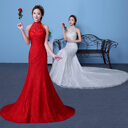 Big Red Wedding Dress Bride Large Size Waist
