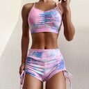 Tie-dye Bikini Shorts Suit Push-up Brazilian Swimsuit