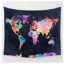 Net red bed head world map Nordic wind