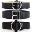Faux-Leather Pin Buckle Vegan Womens Belt