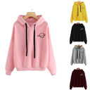 Multicolor Printed Planet Hoodie For Ladies