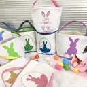 Happy Easter Burlap Bunny Ears Bags Basket Canvas