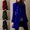 Streetwear Women Jackets Lined Double-breasted Ladies Loose Wool