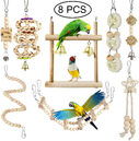 Parrot Chewing Toy Bird Log Swing Set