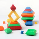 Kids Rainbow Tower Ring Wooden Jenga Color Cognitive