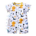 Baby Clothes One-piece Cartoon Dinosaur Short-sleeved Romper