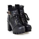 Lace-up Martens Boots With High Heels And Thick