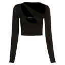 Women's Long-Sleeved Short Cropped Navel Fashion All-Match Slim