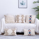 Tufted Throw Pillow Moroccan Fringed Waist Case