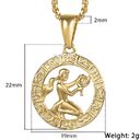 Men Woman 12 Zodiac Sign Gold Pendant Necklace
