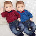 Boy Gentleman Plaid Suit Baby One-Piece Bag Fart