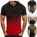 Slim-fit Gradient Print Short-sleeved Lapel Shirt Men's POLO