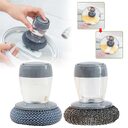 Kitchen Soap Dispensing Palm Brush Cleaner Push-type Detergent