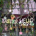 Easter Decorations Wooden Letter Plate Pendant Nordic Style